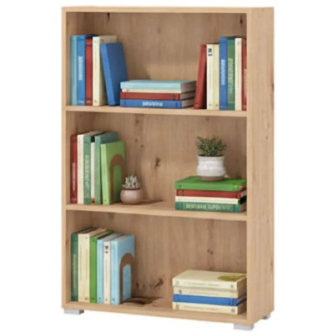 Libreria Marrone Rovere Nodi 2 Ripiani Installazione a Terra 70x24.5x107.5h cm, Sfumatura Colore Struttura Rovere Nodi - Moiano