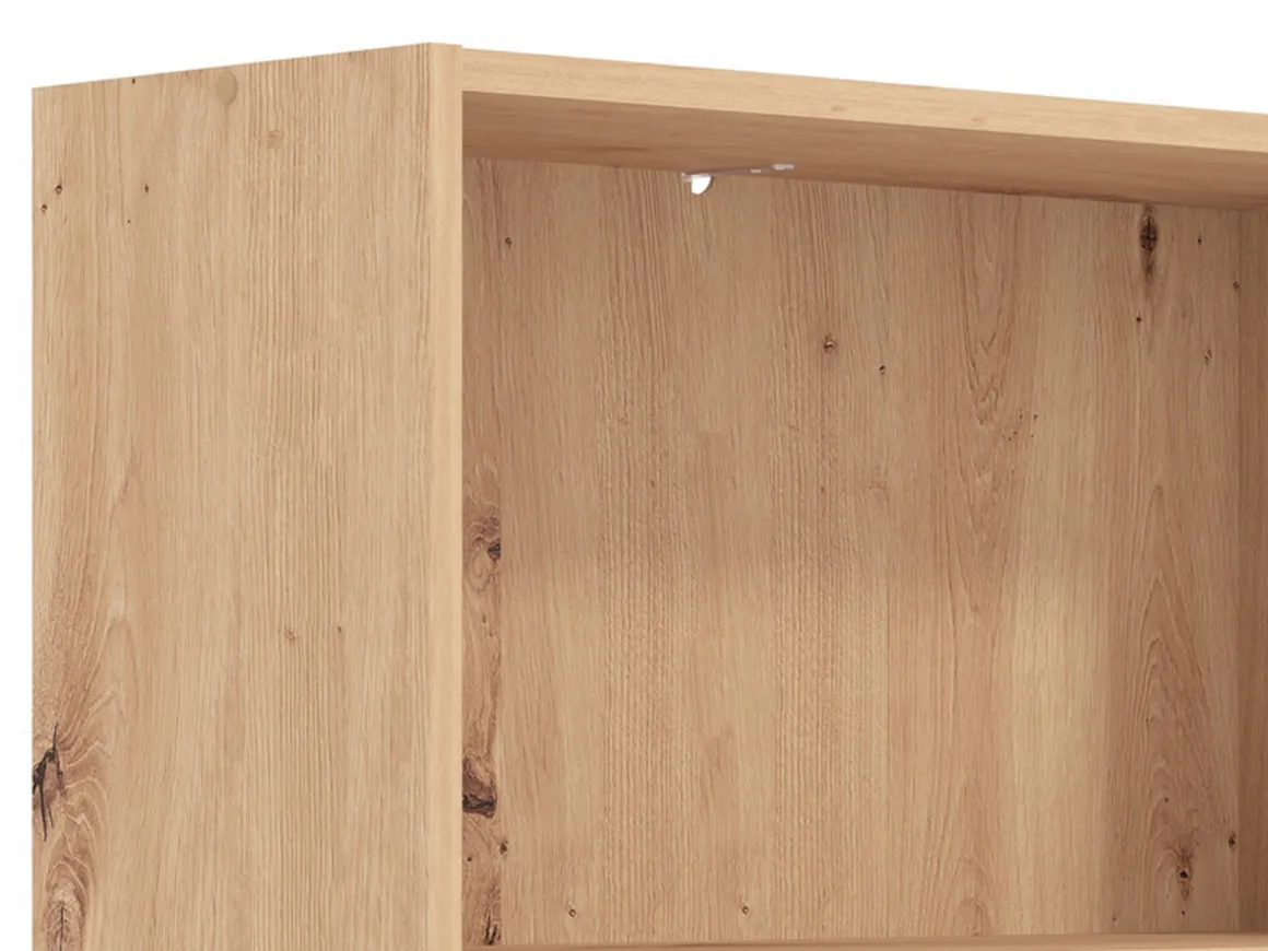 Libreria Marrone Rovere Nodi 2 Ripiani Installazione a Terra 70x24.5x107.5h cm, Sfumatura Colore Struttura Rovere Nodi - Moiano