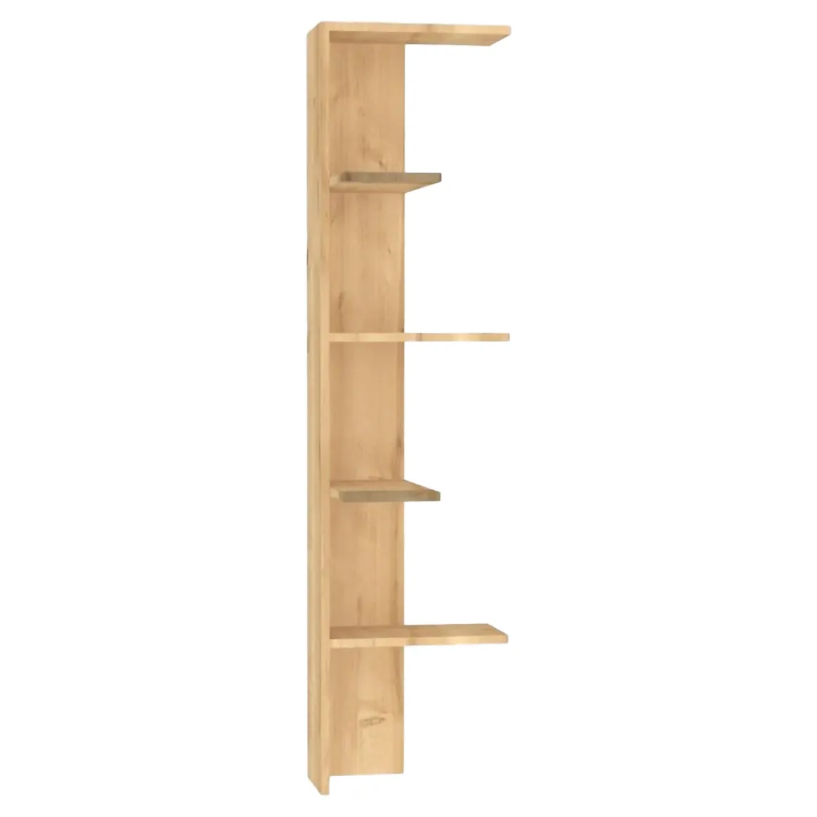 Libreria Marrone Rovere 4 Ripiani Installazione Libera 40x21x160h cm, Utilizzabile Come Divisorio Locale - Mortaran