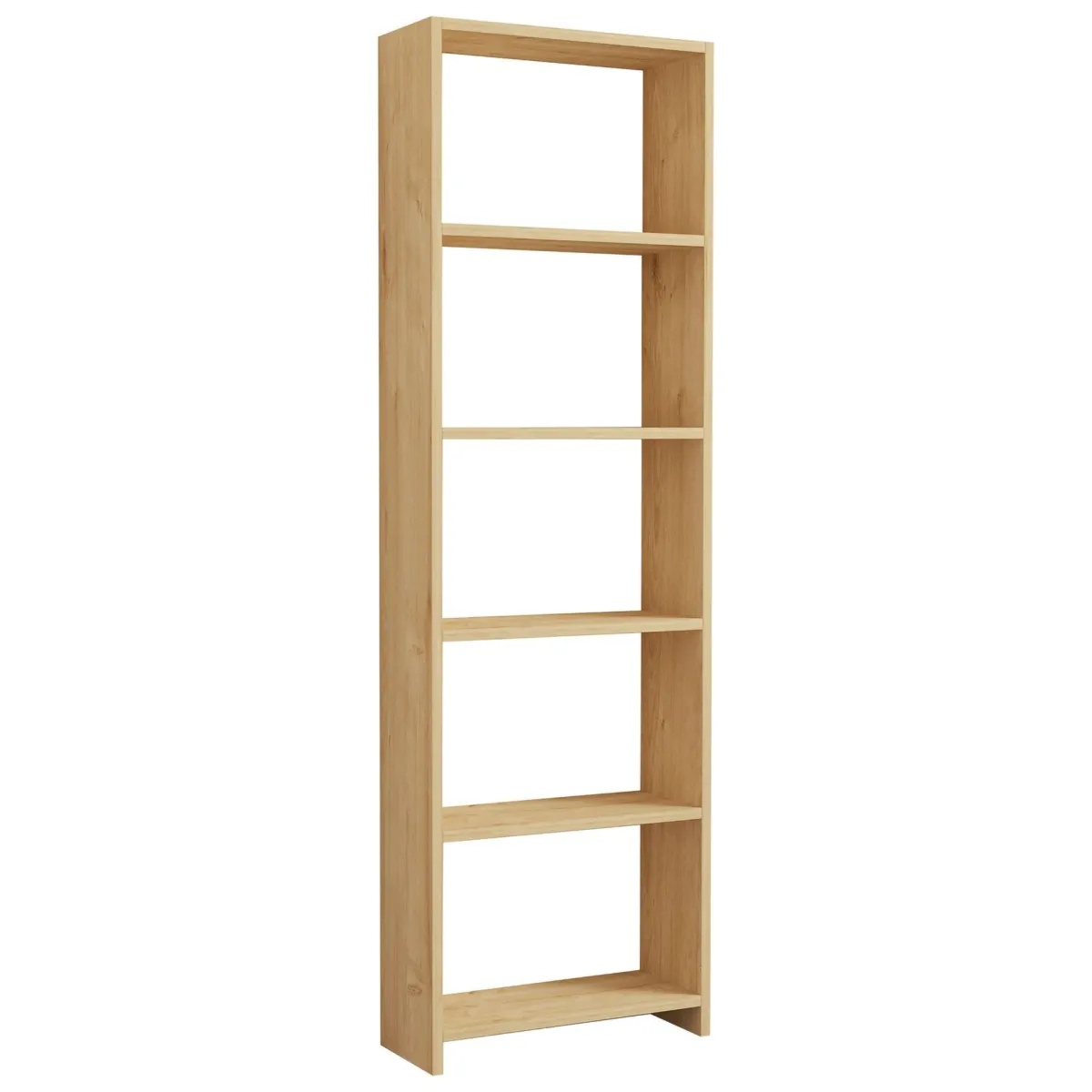 Librerie > Dmora Libreria 5 Ripiani Installazione Libera 50x20x160h cm, Struttura Verticale - Paupisi Marrone Rovere