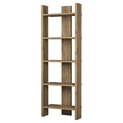 Librerie > Dmora Libreria 5 Ripiani Installazione Libera 64x30x180h cm, Struttura Verticale - Mantello Marrone Rovere