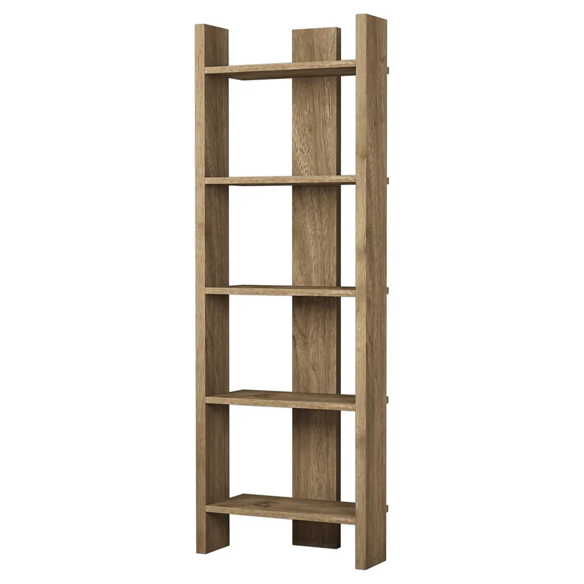 Librerie > Dmora Libreria 5 Ripiani Installazione Libera 64x30x180h cm, Struttura Verticale - Mantello Marrone Rovere