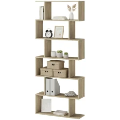 Libreria Marrone Rovere 5 Ripiani Installazione a Terra 80x25x191h cm, Sfumatura Colore Struttura Rovere - Clisi