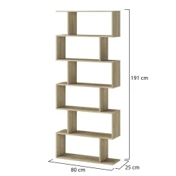 Librerie > Dmora Libreria 8 Ripiani 2 Cassetti 80x25x189h cm, Installazione Libera - Imer Marrone Rovere