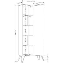 Libreria minimal beige 79x190h cm - Lince
