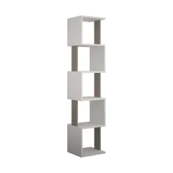 Librerie|Ufficio > Dmora Libreria moderna bianca e tortora 35x161h cm - Nada Grigio, Bianco Tortora