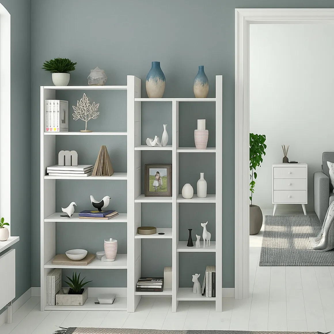 Libreria moderna bianca lucida 78x162h cm - Ersilia