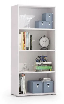 Ufficio|Salotto > Dmora Libreria moderna bianca 70x140h cm - Donatella Bianco