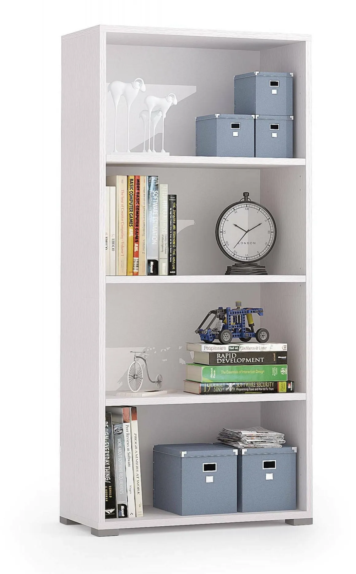 Ufficio|Salotto > Dmora Libreria moderna bianca 70x140h cm - Donatella Bianco