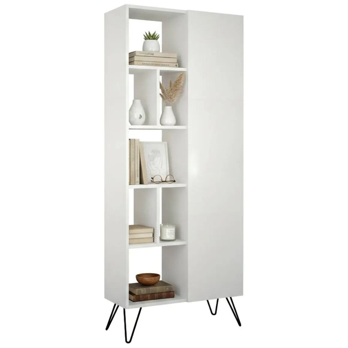 Librerie > Dmora Libreria moderna bianca 79x203h cm - Michel Bianco
