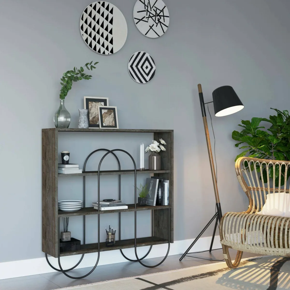 Librerie > Dmora Libreria moderna 96x99h cm - Otis Marrone