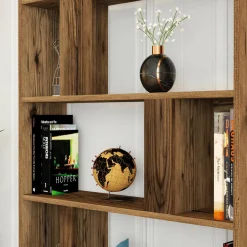 Librerie > Dmora Libreria moderna noce 90x180h cm - Karl Marrone Noce