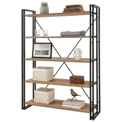 Libreria moderna quercia e nera 130x180h cm - Demetria