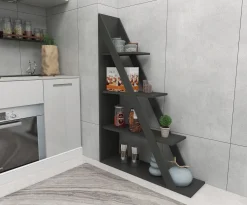 Librerie > Dmora Libreria 3 Ripiani Installazione Libera 100x30x150h cm, Struttura Verticale - Camaiore Nero Antracite