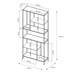 Librerie > Dmora Libreria rialzata da terra ardesia 80x188h cm - Cenadi Grigio Ardesia