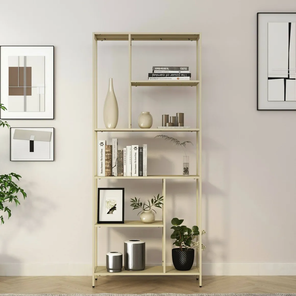 Libreria rialzata da terra panna 80x188h cm - Cenadi