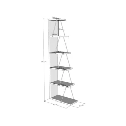 Librerie|Ufficio > Dmora Libreria 5 ripiani antracite e nera 50x150h cm - Erminia Nero, Nero Antracite