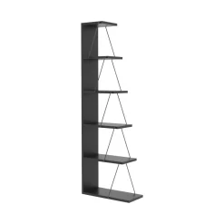Librerie|Ufficio > Dmora Libreria 5 ripiani antracite e nera 50x150h cm - Erminia Nero, Nero Antracite