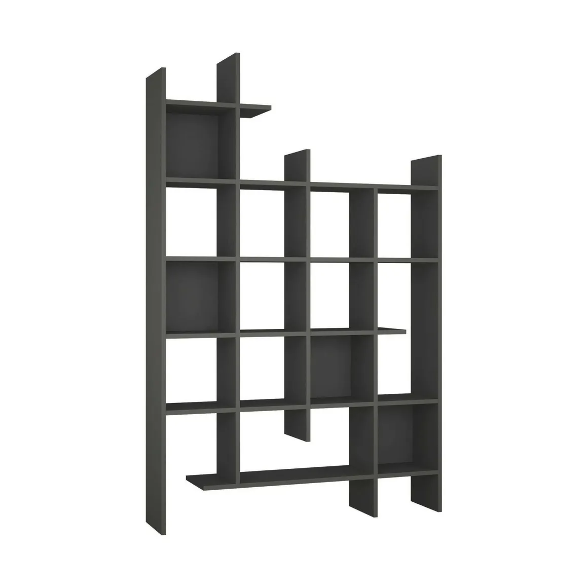 Libreria 18 ripiani antracite 122x188h cm - Achela