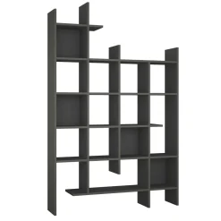 Libreria 18 ripiani antracite 122x188h cm - Achela