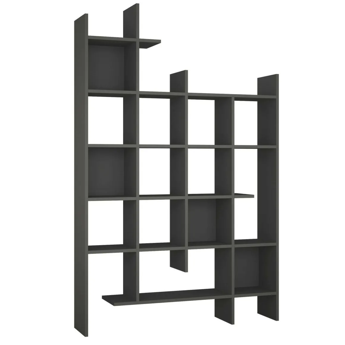 Libreria 18 ripiani antracite 122x188h cm - Achela