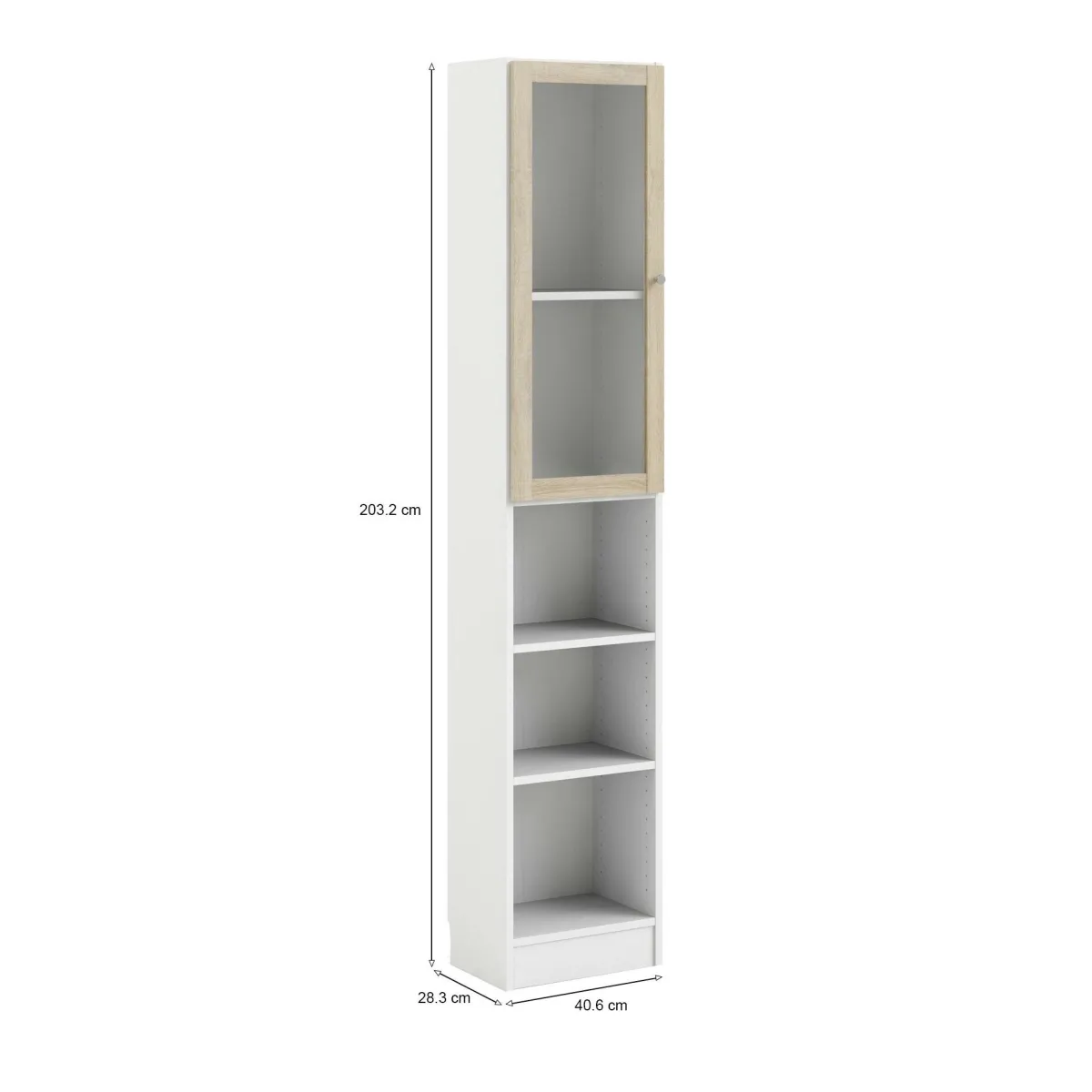 Librerie > Dmora Libreria 4 ripiani bianca e quercia 40x203h cm - Greg Marrone, Bianco Quercia