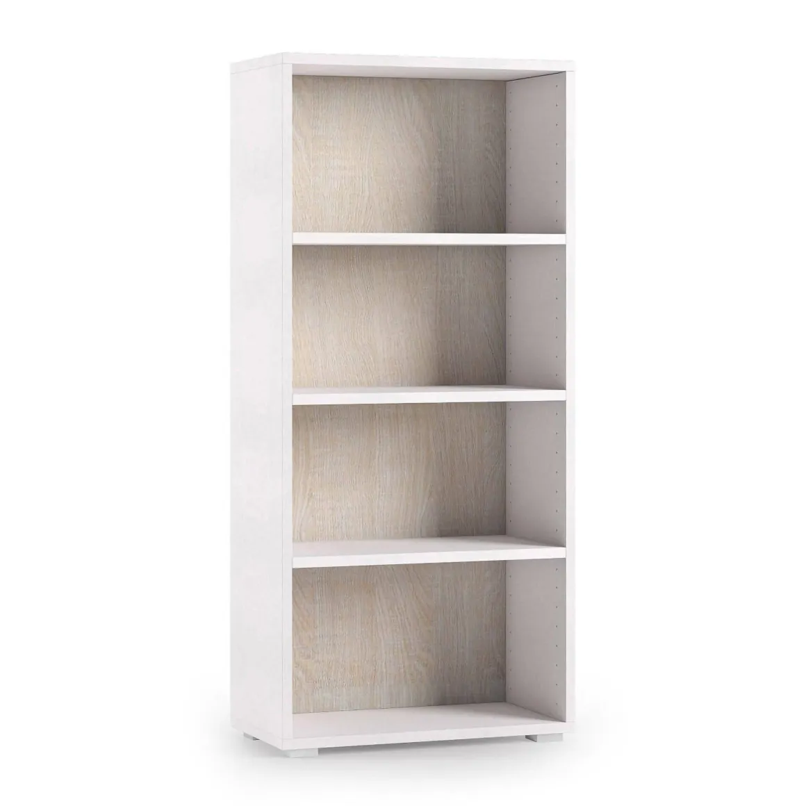 Libreria 3 ripiani bianca e rovere 60x130h cm - Aky