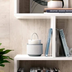 Librerie|Ufficio > Dmora Libreria 3 ripiani bianca lucida 110x96h cm - Acsidol Bianco Lucido
