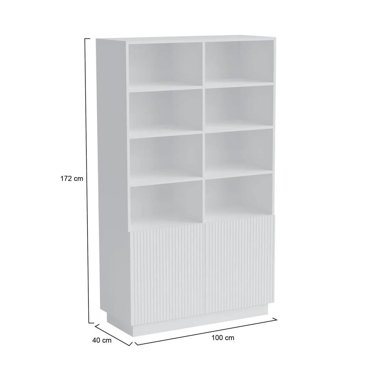 Librerie > Dmora Libreria 10 ripiani bianca 172x100h cm - Miniato Bianco