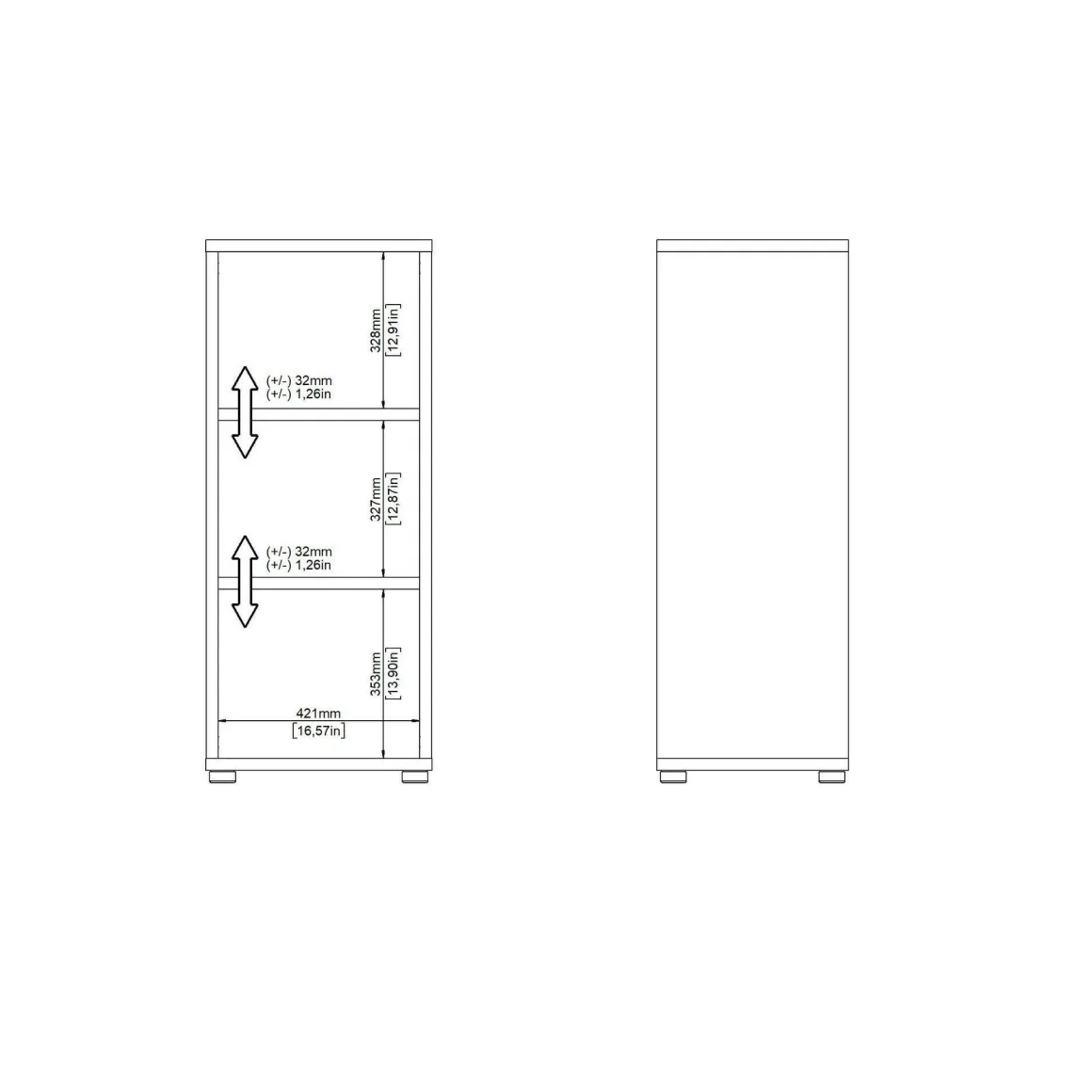 Libreria 2 ripiani bianca 47x113h cm - Minsk
