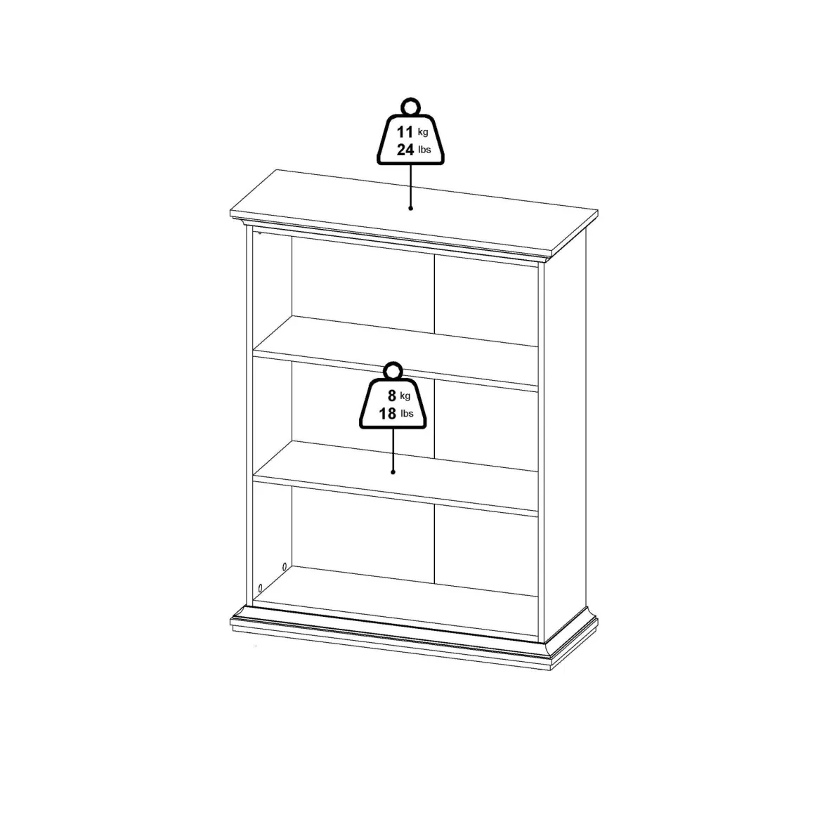 Libreria 5 ripiani bianca 96x125h cm - Liguria