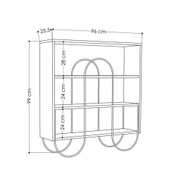 Libreria 2 ripiani grigia 96x99h cm - Otis