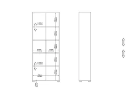 Libreria 4 ripiani grigia 79x204h cm - Penh