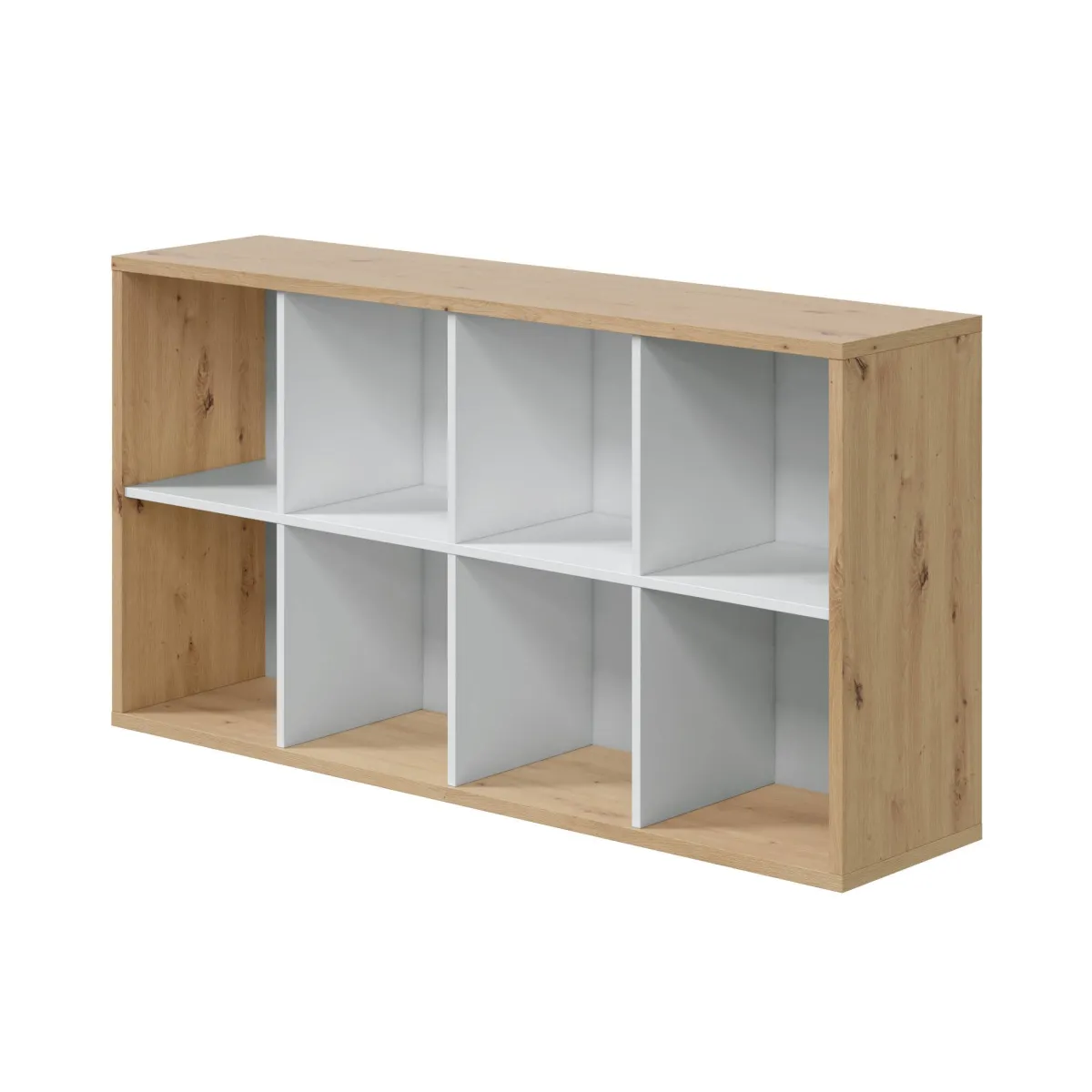 Librerie|Ufficio > Dmora Libreria 6 ripiani legno e bianca 71x137h cm - Alliers Bianco, Marrone Rovere Nodi