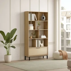 Libreria 3 ripiani noce e quercia 83x175h cm - Gerusalem