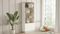 Librerie|Ufficio > Dmora Libreria 4 ripiani quercia e bianca 75x168h cm - Achromic Bianco, Marrone Quercia