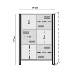 Libreria 4 ripiani quercia e nera 89x127h cm - Ercolina