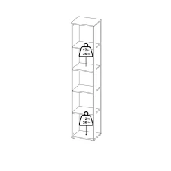 Libreria 4 ripiani rovere e bianca 40x204h cm - Baaz