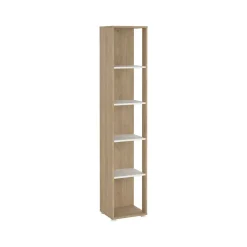 Libreria 4 ripiani rovere e bianca 40x204h cm - Baaz