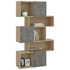 Libreria 4 ripiani rovere e cemento 95x166h cm - Acetosella