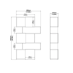 Libreria 4 ripiani rovere e cemento 95x166h cm - Acetosella