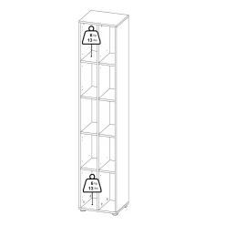 Librerie > Dmora Libreria 4 ripiani rovere e grigia 40x204h cm - Erevan Grigio, Marrone Rovere