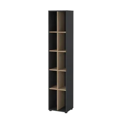 Librerie > Dmora Libreria 4 ripiani rovere e grigia 40x204h cm - Erevan Grigio, Marrone Rovere