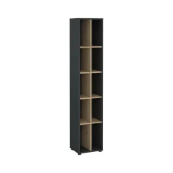 Librerie > Dmora Libreria 4 ripiani rovere e grigia 40x204h cm - Erevan Grigio, Marrone Rovere