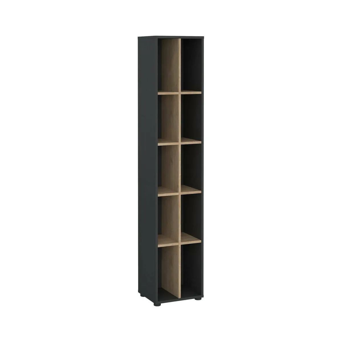 Librerie > Dmora Libreria 4 ripiani rovere e grigia 40x204h cm - Erevan Grigio, Marrone Rovere