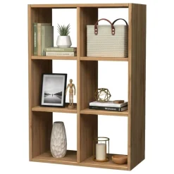 Librerie|Ufficio > Dmora Libreria 4 ripiani rovere 90x90h cm - Acquaro Marrone Rovere