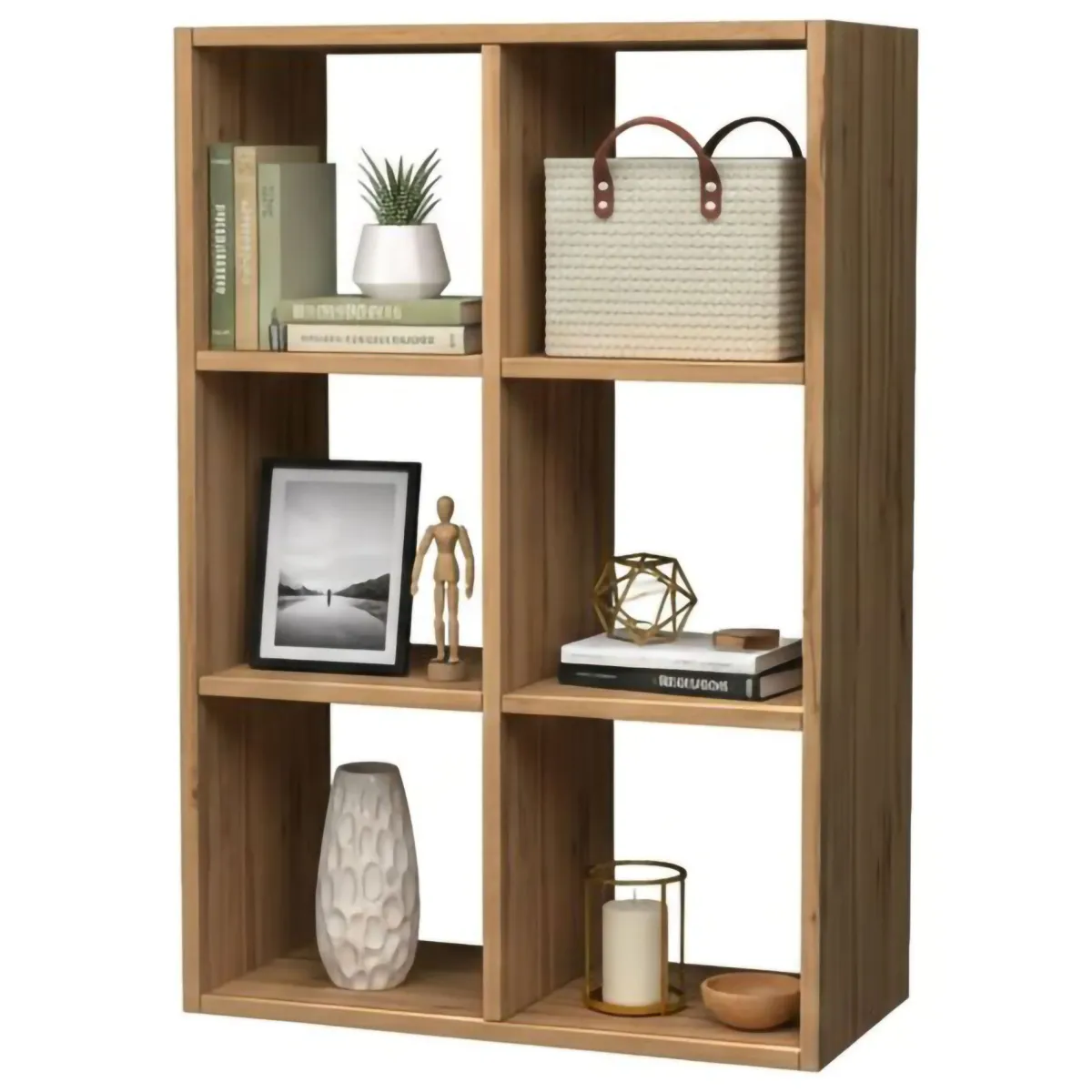 Librerie|Ufficio > Dmora Libreria 4 ripiani rovere 90x90h cm - Acquaro Marrone Rovere