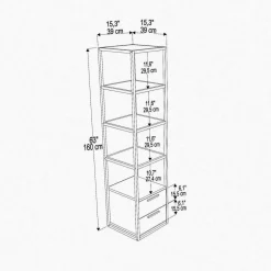 Librerie > Dmora Libreria salvaspazio bianca e nera 90x180h cm - Suriel Nero, Bianco