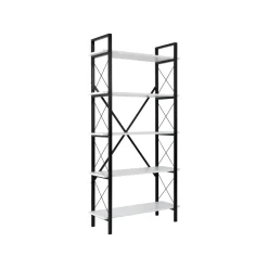 Librerie > Dmora Libreria salvaspazio bianca e nera 90x180h cm - Suriel Nero, Bianco