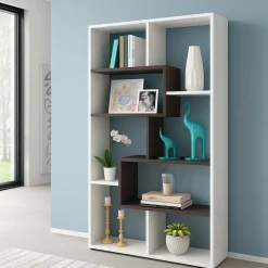 Libreria salvaspazio bianca e ossido 80x180h cm - Arconnor